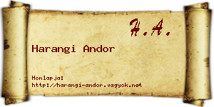 Harangi Andor névjegykártya